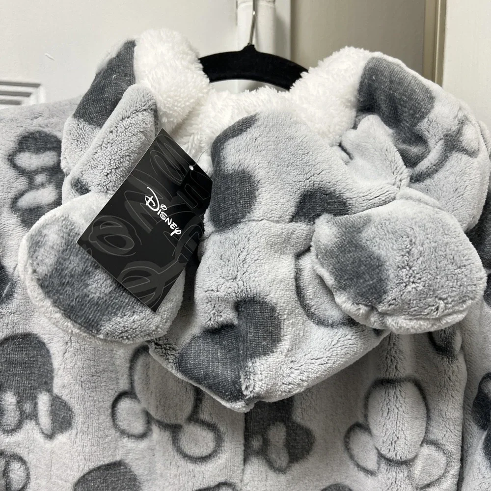 Disney Mickey and Minnie Mouse One Piece Hoodie Pajama Set Women SIZE Large - Picture 14 of 16